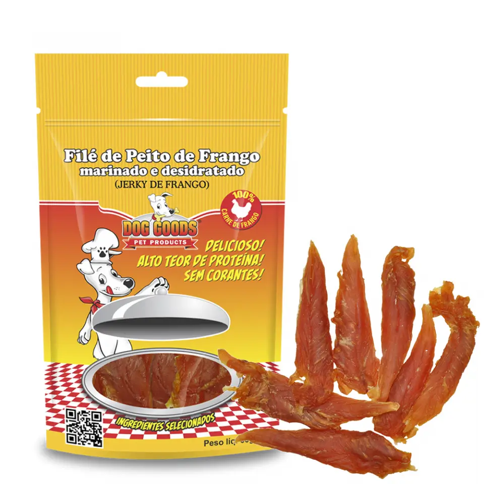 Filezinho de Peito de Frango (Jerky). Cartela com 60 gramas