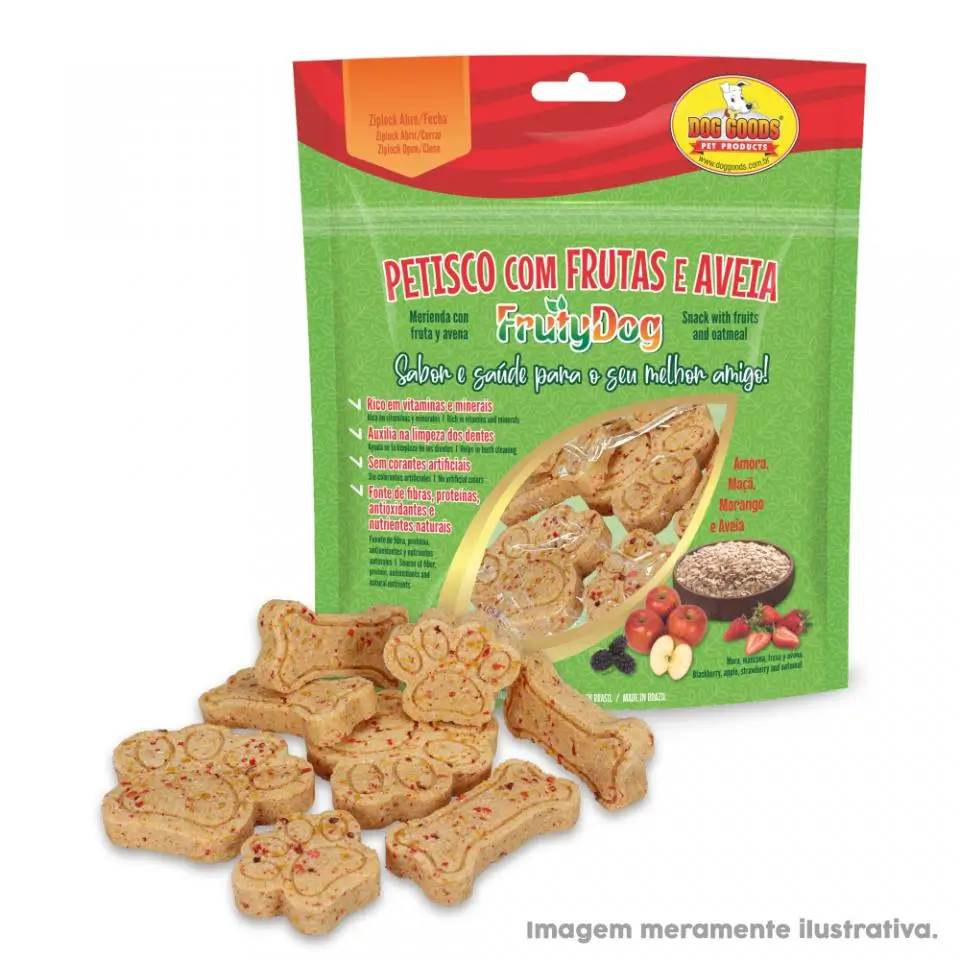 FrutyDog - Snacks Crocantes com Frutas e Aveia